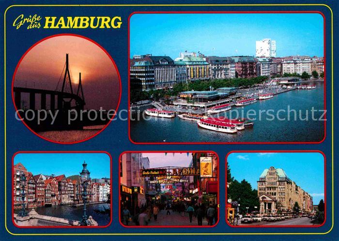 HAMBURG  CITY Jungfernstieg Alster Strassenpartien