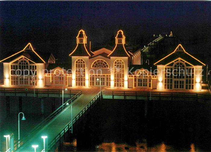 Sellin Ruegen Selliner Seebruecke bei Nacht