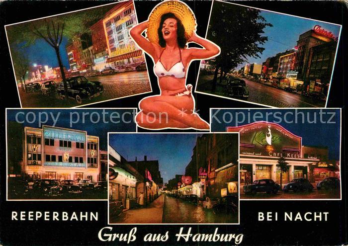 St Pauli Reeperbahn bei Nacht Teilansichten