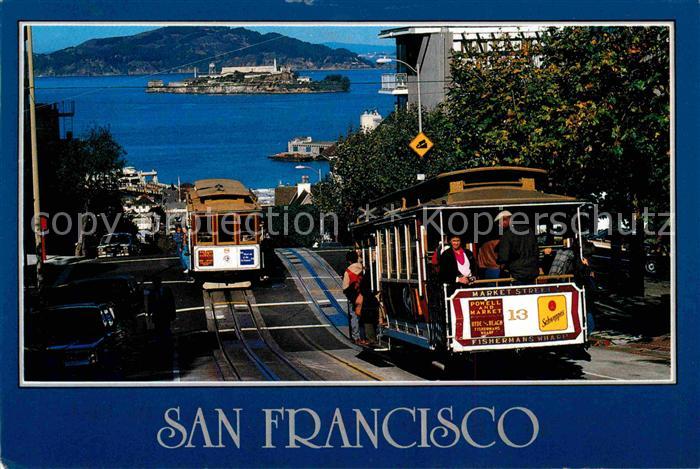 San Francisco California Cable Cars passing on the Hyde Street