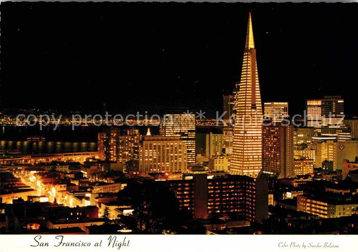 San Francisco California Financial district at night