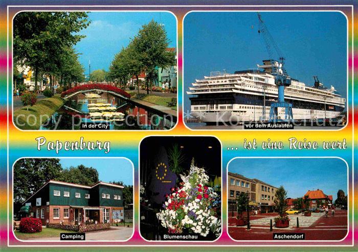 Papenburg Ems Kanal Kreuzfahrschiff Camping Blumenschau Aschendorf