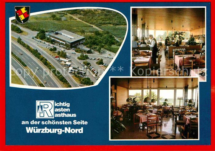 WueRZBURG Bayern Fliegeraufnahme Autobahn Rasthaus Wuerzburg Nord Gastraum
