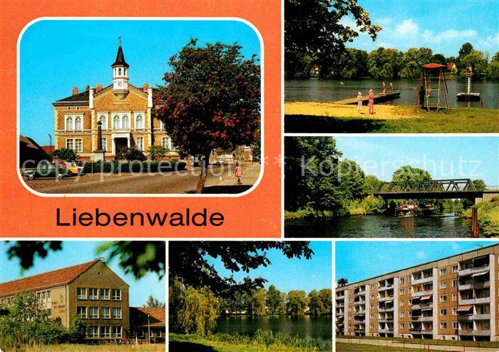 Liebenwalde Rathaus Freibad Muehlensee Vosskanal Bruecke Werner Seelenbinder Sch