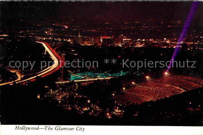 Hollywood California Night view from Mulholland Drive