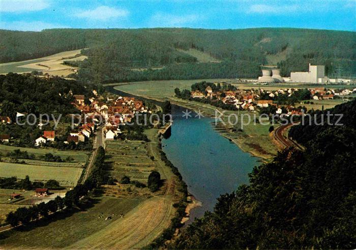 Herstelle Weser mit Wuergassen Fliegeraufnahme