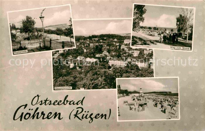 Goehren Ruegen Gesamtansicht Promenade Weg zum Strand Strand