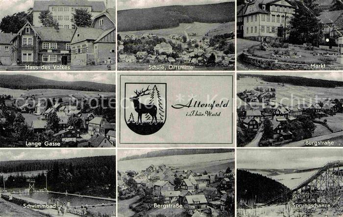 Altenfeld Thueringen Haus des Volkes Schwimmbad Burgstrasse Markt Sprungschanze