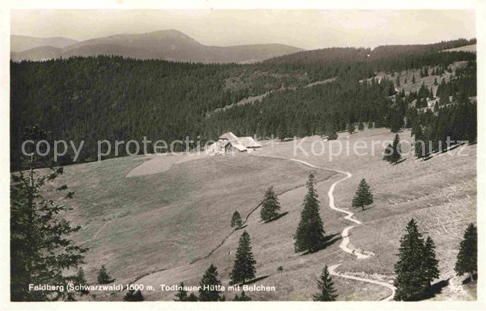 Feldberg Schwarzwald Todtnauer Huette mit Belchen