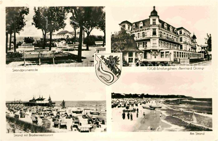 Ahlbeck Ostseebad Strandpromenade Brueckenrestaurant Strand Erholungsheim Bernha