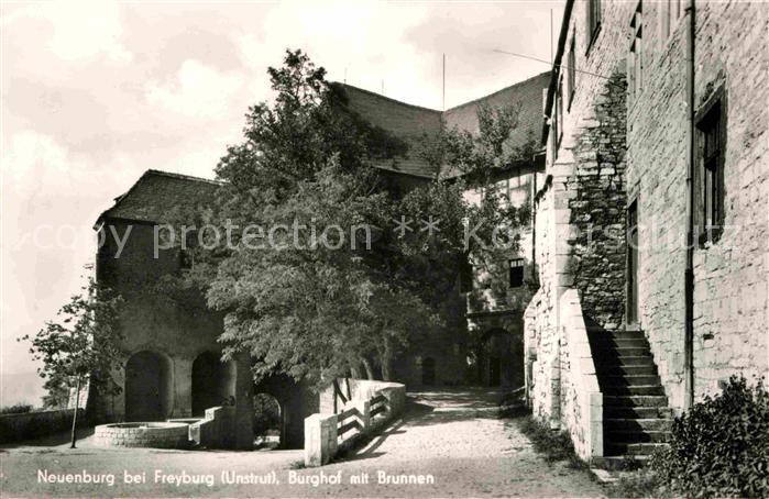Neuenburg Unstrut Burghof mit Brunnen