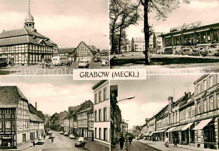 Grabow Mecklenburg Markt Rathaus NeueKaufhalle Karl Marx Strasse