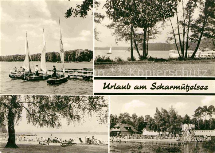 Scharmuetzelsee Segelboote Strandbad Liegewiese