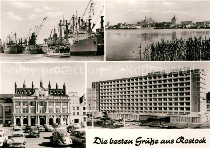 ROSTOCK  CITY Hafen Rathaus Teilansicht Hotel Warnow