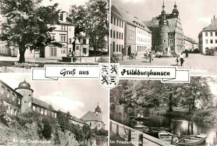 Hildburghausen Stadttheater Alte Stadtmauer Friedenspark Rathaus