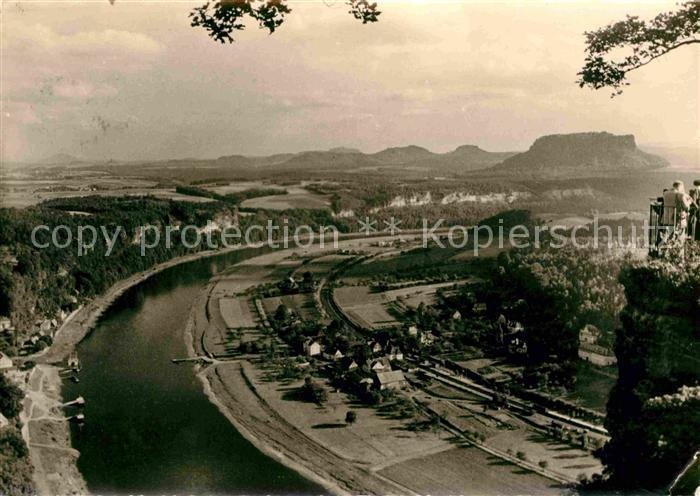 Rathen Saechsische Schweiz Elbbogen Fliegeraufnahme
