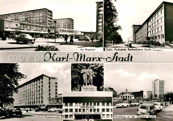 Karl-Marx-Stadt Rosenhof Brueckenstrasse Dresdner Strasse