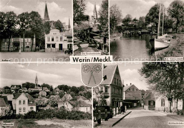 Warin Rathaus Teilansicht Muehlenbruecke Muehlenbach Die Seufzerbruecke