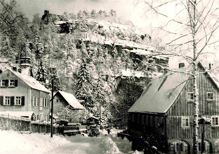 Oybin Sachsen Hauptstrasse mit Berg