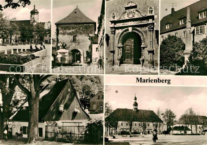 Marienberg Erzgebirge Marktplatz Zschopauer Tor Rathausportal Postmeilensaeule L