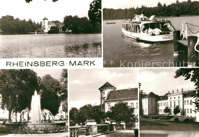 Rheinsberg Brunnen Schloss Park Personenschiff Prebelow
