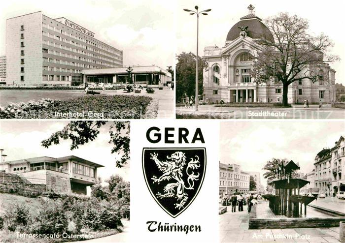 Gera Interhotel TerrassenCafe Puschkin Platz Stadttheater