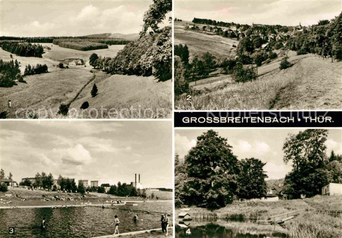 Grossbreitenbach Thueringen Wiegandsmuehle mit Grundsbachtal Ortsansicht Bad Gru