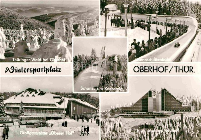 Oberhof Thueringen Gaststaette Oberer Hof Rennschlittenbahn Interhotel Panorama