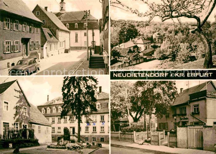 Neudietendorf Bahnhofstrasse Blick vom Kirchberg Zinzendorfhaus Gasthaus zur Lin