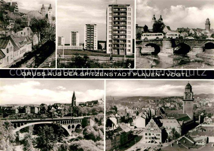 Plauen Vogtland Altes Malzhaus Punkthaeuser Doktor Wilhelm Kuels Bruecke Rathaus