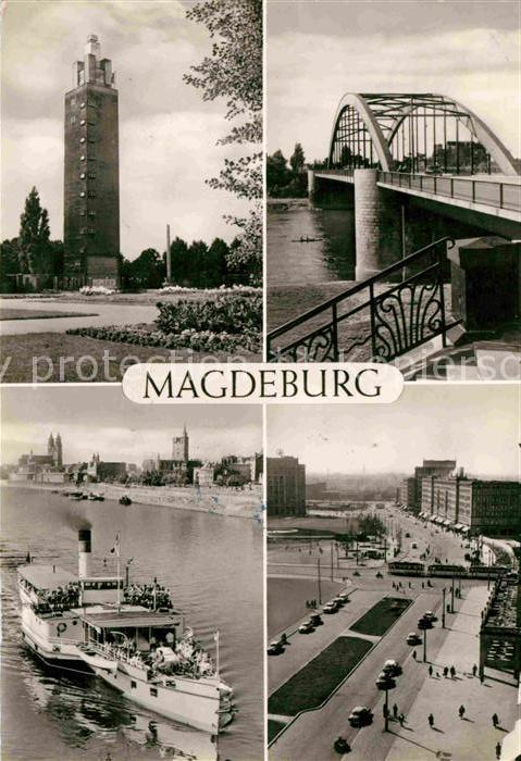 MAGDEBURG  CITY Aussichtsturm Kulturpark Dampfer Hermes