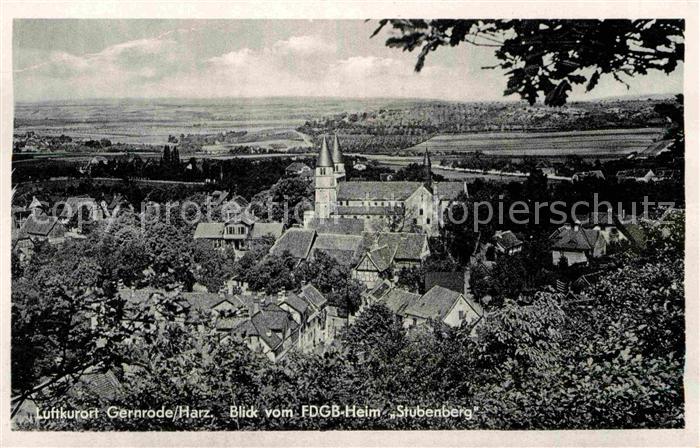 Gernrode Harz Blick vom FDGB Heim Stubenberg