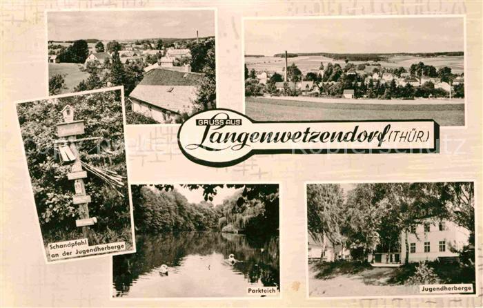 Langenwetzendorf Panorama Schandpfahl Jugendherberge Parkteich