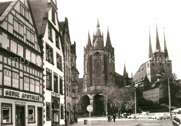 ERFURT  CITY Gruene Apotheke und Hohe Lilie am Dom