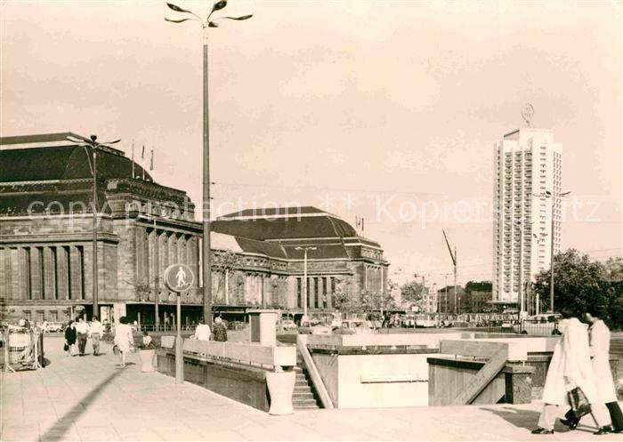 LEIPZIG Sachsen Hauptbahnhof mit Wohnhochhaus Wintergartenstr