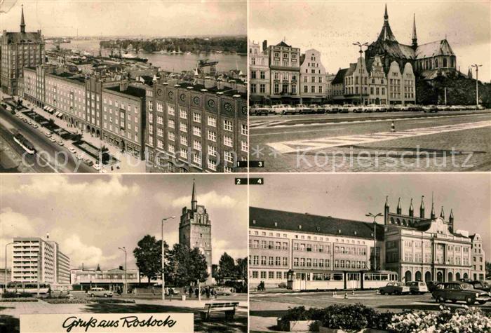 ROSTOCK  CITY Lange Str Stadthafen Interhotel Warnow Kroepeliner Tor Thaelmann P