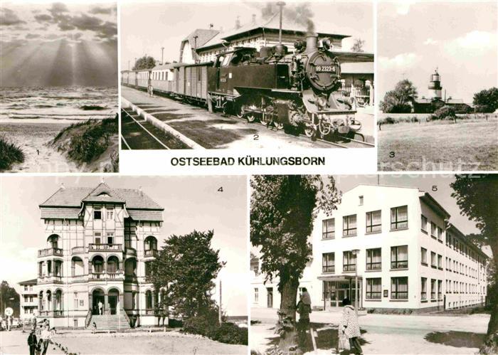 Kuehlungsborn Ostseebad Strand Molli Bahnhof West Leuchtturm FDGB Erholungsheim