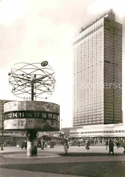 BERLIN  CITY Interhotel Stadt Berlin Uraniasaeule mit Weltzeituhr