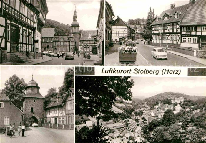 Stolberg Harz Markt Thomas Muentzer Gasse Rittertorturm Blick vom Bandweg