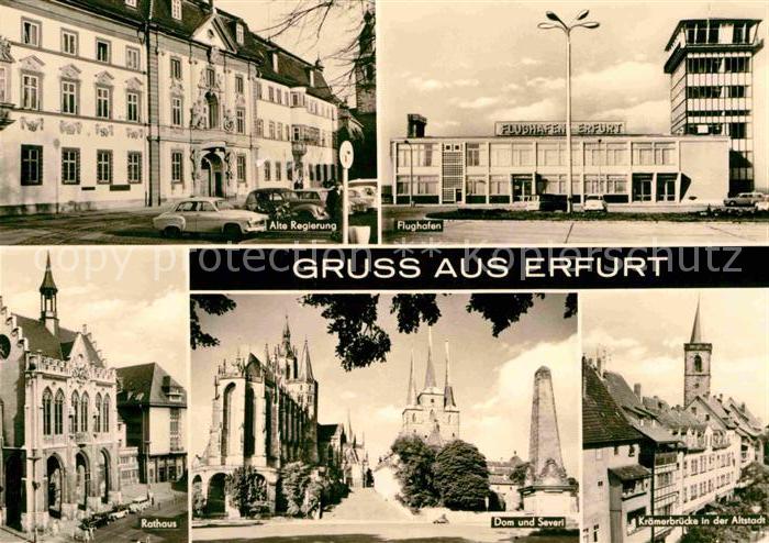 ERFURT  CITY Alte Regierung Flughafen Rathaus Dom und Severi Kroemerbruecke Alts