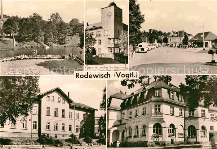 Rodewisch Gondelteich Karl Marx Platz Fachschule Rathaus