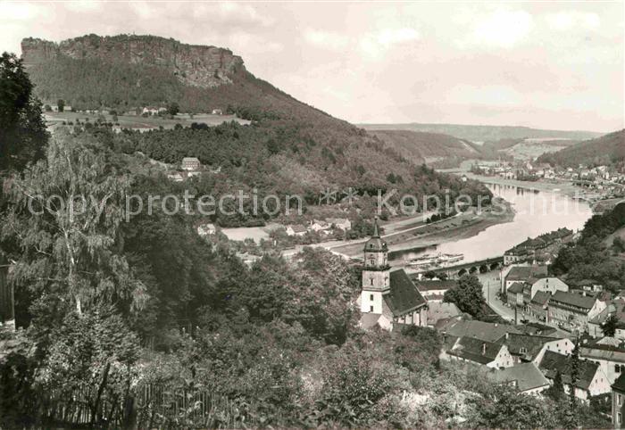 Koenigstein Saechsische Schweiz Elbepartie mit Lilienstein