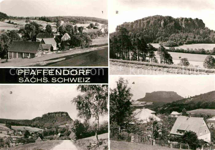 Pfaffendorf Koenigstein Teilansicht Der Pfaffenstein Koenigstein Lilienstein