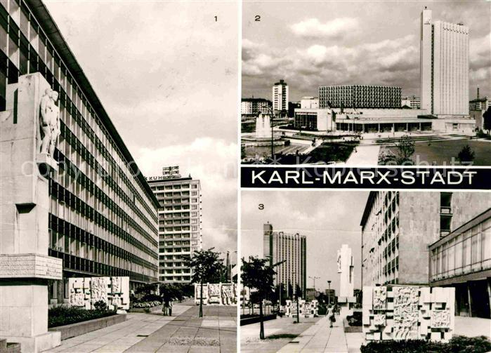 Karl-Marx-Stadt Ensemble Lobgedichte Karl Marx Allee Stadthalle
