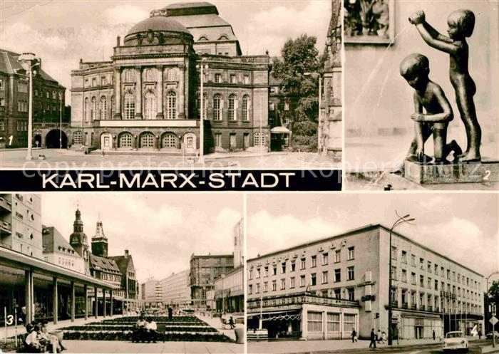 Karl-Marx-Stadt Theater Brunnen Str der Nationen Rosenhof Interhotel Chemnitzer