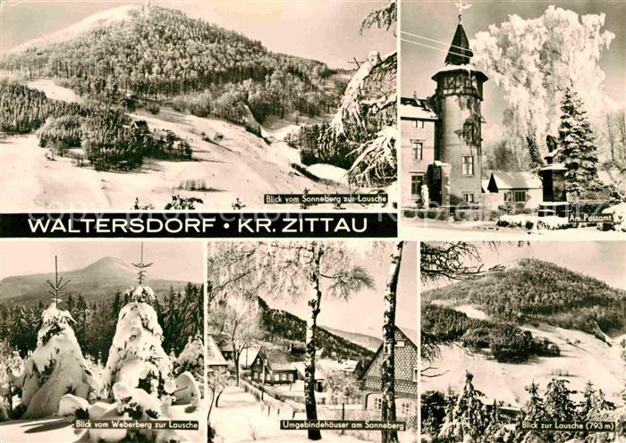 Waltersdorf Zittau Lausche Postamt Weberberg Umgebindehaeuser am Sonneberg Lausc