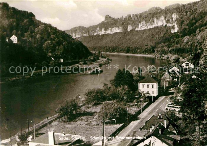 Schmilka Elbepartie mit Schrammsteinen