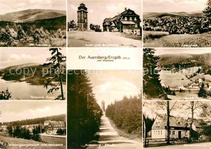 Wildenthal Eibenstock Der Auersberg Turm und Berghaus Eibenstock Talsperre Soese