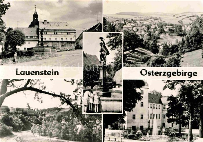 Lauenstein Erzgebirge Panorama Teilansichten Falkenbrunnen