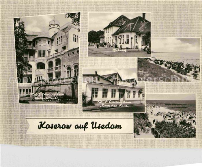 Koserow Ostseebad Usedom FDGB Erholungsheim Walter Ulbricht Bahnhof FDGB Erholun